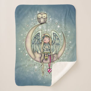 Manta Sherpa Twinkle Little Angel y Arte Ilustrado de Búho
