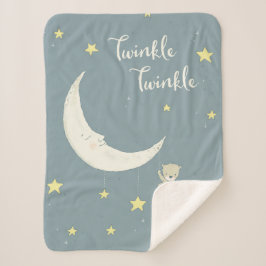 Manta Sherpa Twinkle Moon y Stars Sherpa Blanket