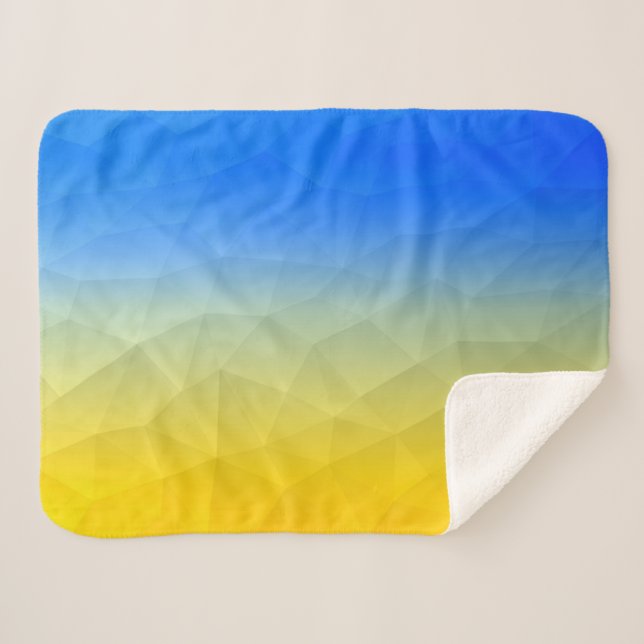 Manta Sherpa Ukraine yellow blue geometric mesh pattern (Anverso (horizontal))