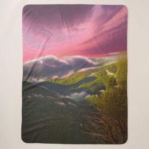 Manta Sherpa Un amanecer rosa y luminoso