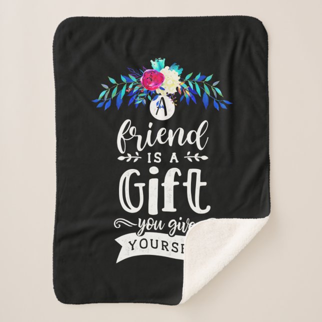 Manta Sherpa Un amigo es un regalo (Anverso)