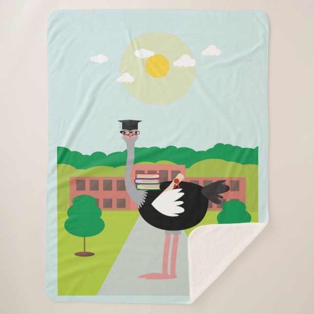 Manta Sherpa Un avestruz educado (Anverso)