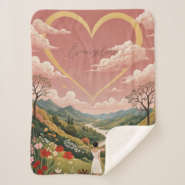 Manta Sherpa Un Chica con una mirada sentida y personalizada (Anverso)