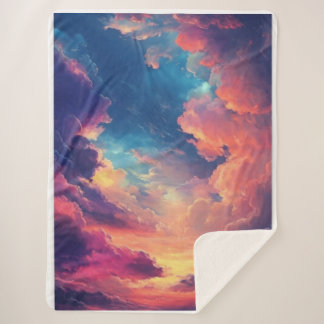 Manta Sherpa Un cielo fantástico con nubes multicolores de ensu