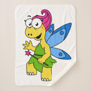 Manta Sherpa Un dinosaurio de Fairysaur Personalizado.