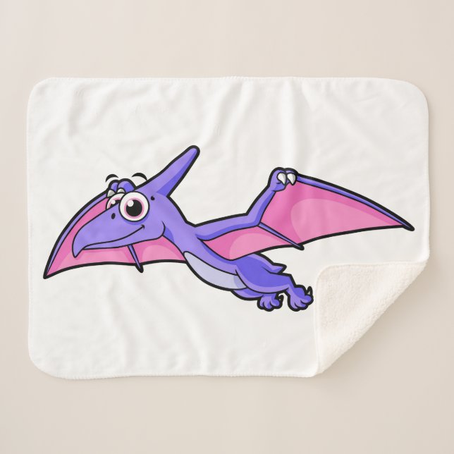 Manta Sherpa Un Ilustracion Agradable De Un Pterodáctilo Volado (Anverso (horizontal))