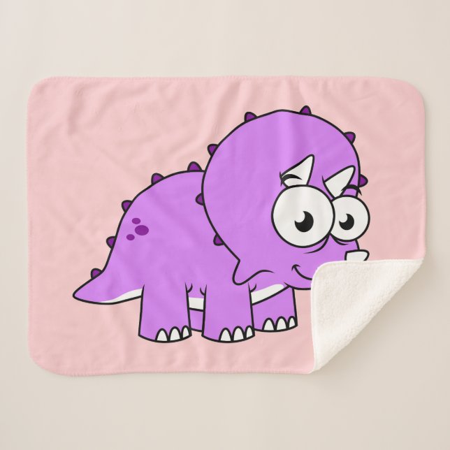 Manta Sherpa Un Ilustracion Agradable De Un Triceratops. (Anverso (horizontal))