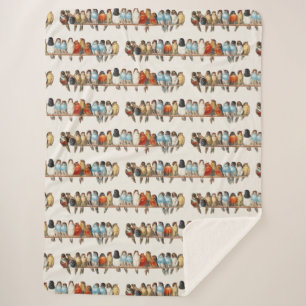 Manta Sherpa Un Ilustracion de finca vintage de la perca de las