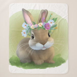 Manta Sherpa Un lindo conejo de Pascua para un ánimo positivo
