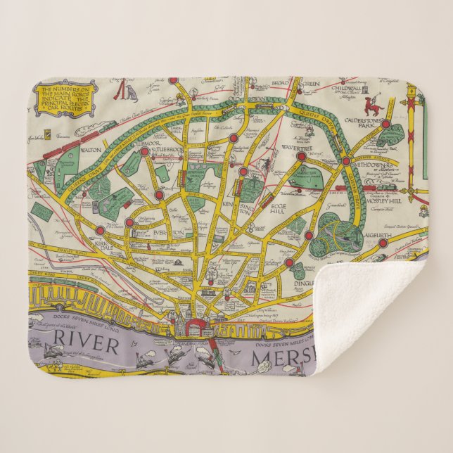 Manta Sherpa Un mapa de Merseyside, Liverpool (Anverso (horizontal))