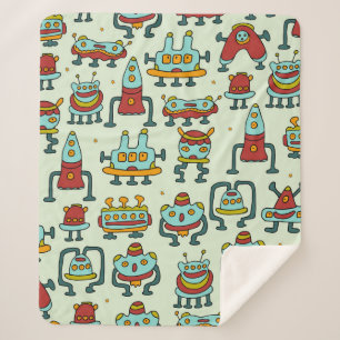 Manta Sherpa Un patrón de robots - extraterrestres. ilustracion