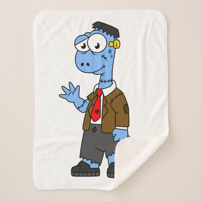 Manta Sherpa Un Personalizado Brontosaurio Se Vestió Como Frank (Anverso)
