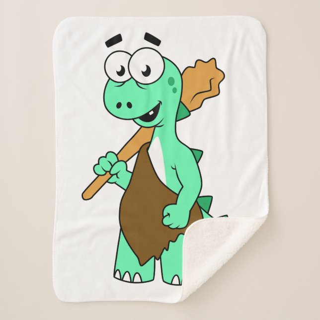 Manta Sherpa Un Personalizado Tyrannosaurus Rex Caveman. (Anverso)