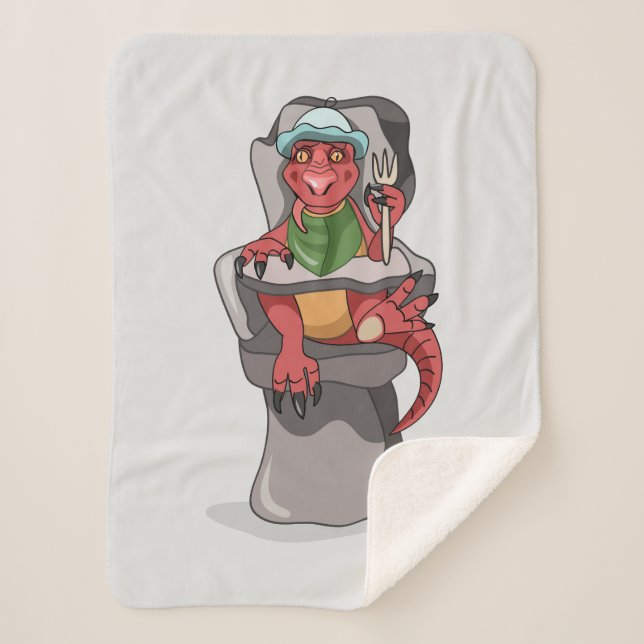 Manta Sherpa Un Rex Tyrannosaurus De Bebé Sentado En Una Alta S (Anverso)