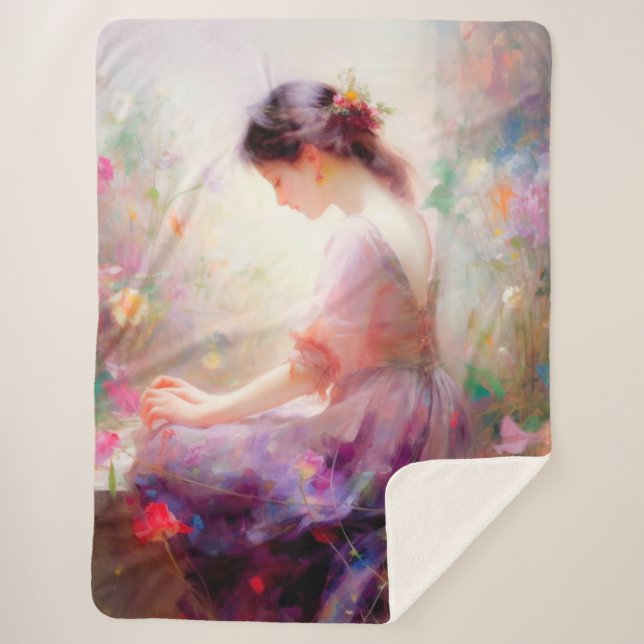 Manta Sherpa Un sueño de Dios de flores (Anverso)