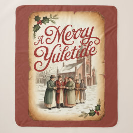 Manta Sherpa Una alegre Navidad con villancistas victorianos
