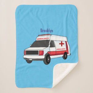 Manta Sherpa Una ambulancia roja curada van personalizado