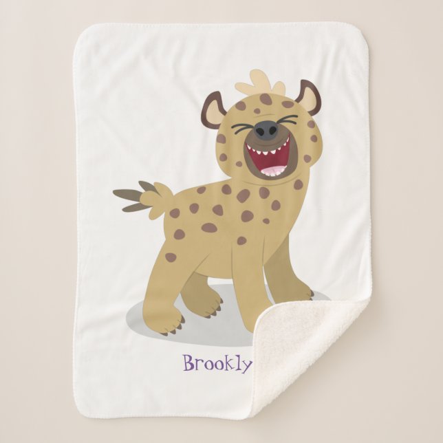 Manta Sherpa Una chiflada hiena riéndose del ilustracion person (Anverso)