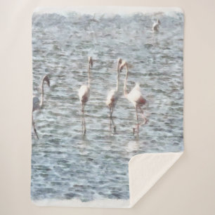 Manta Sherpa Una Flamboyante Patata De Flamingos
