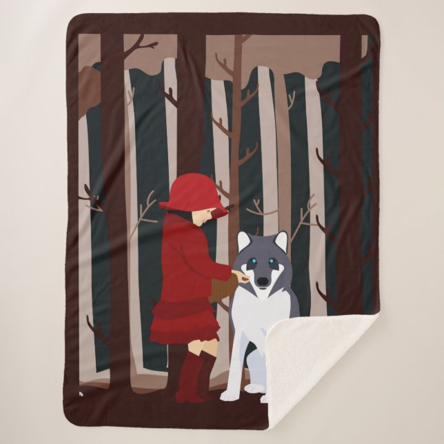 Manta Sherpa Una gorra roja hace amigos (Anverso)