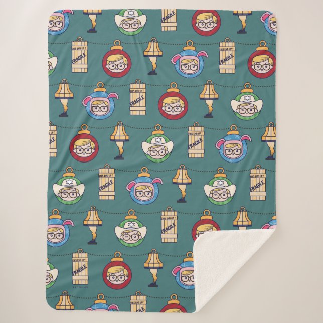 Manta Sherpa Una historia de Navidades | Patrón de rálfidos y o (Anverso)