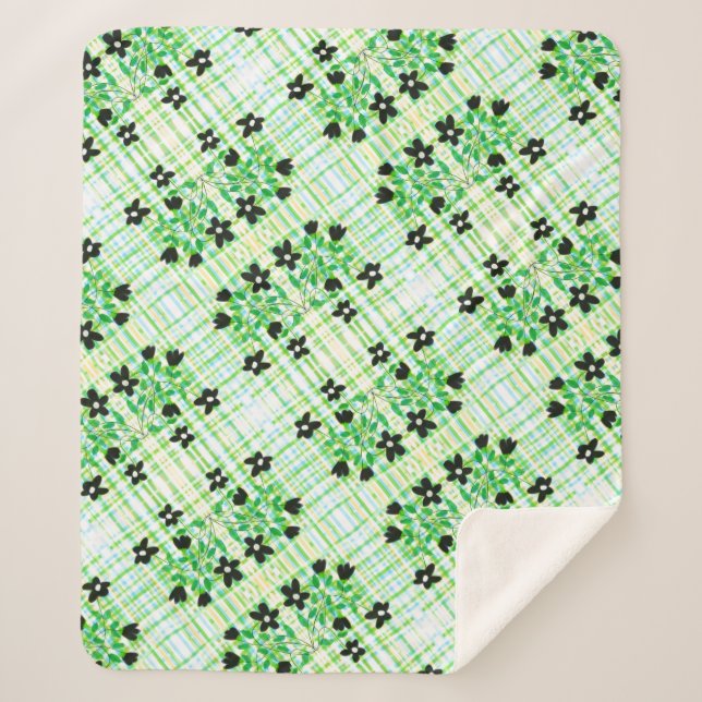 Manta Sherpa Una Mapa De Masa Y Flores (Anverso)