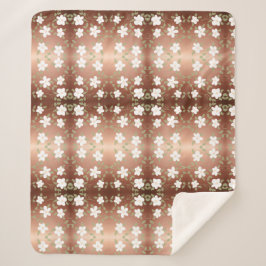 Manta Sherpa Una Mapa Florida De Flor Blanca