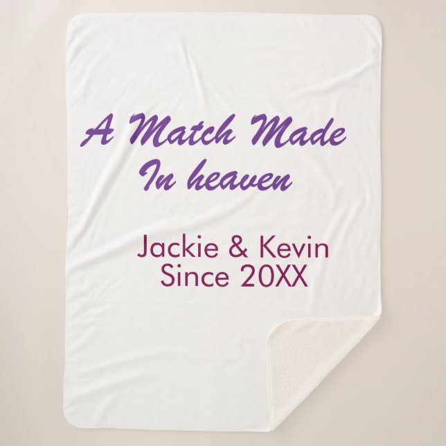 Manta Sherpa Una pareja hecha en el cielo púrpura malva desde a (Anverso)