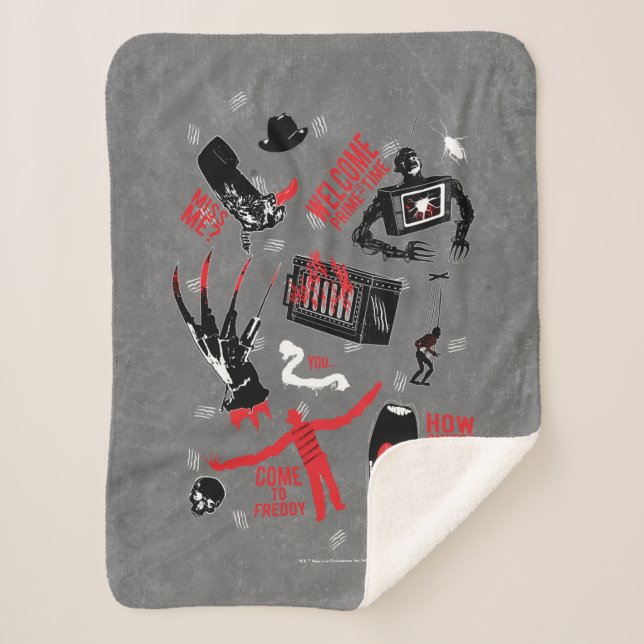 Manta Sherpa Una pesadilla en la calle Elm | Freddy Krueger Tal (Anverso)