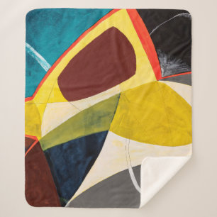 Manta Sherpa Una Pintura De Acuarela Abstracta Modernista.