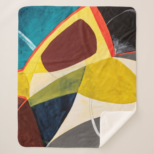 Manta Sherpa Una Pintura De Acuarela Abstracta Modernista. (Anverso)