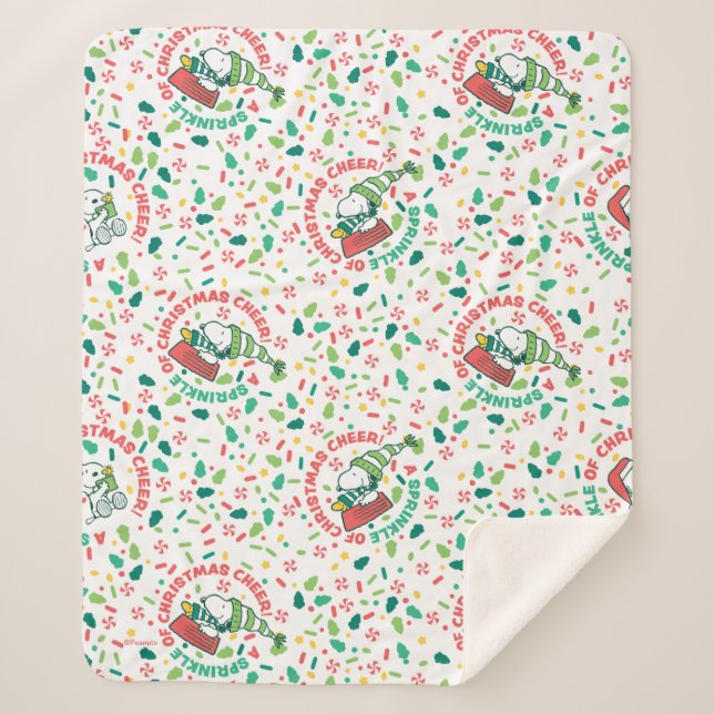 Manta Sherpa Una salpicadura de Navidades Patrón de Alegría (Anverso)