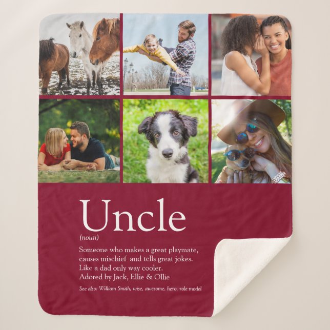 Manta Sherpa Uncle Funcle Definition 6 Photo Modern Burgundy (Anverso)