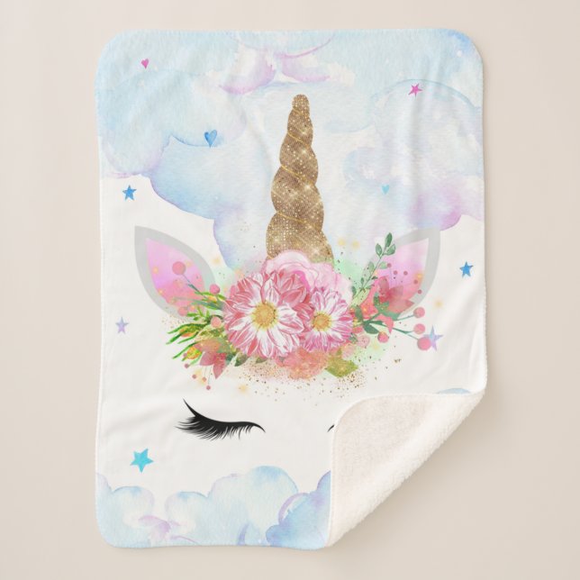 Manta Sherpa Unicorn Blanket - Sherpa (Anverso)