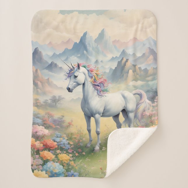 Manta Sherpa Unicorn Sherpa Blanket (Anverso)