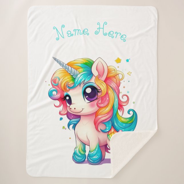Manta Sherpa "Unicornio bebé" (Anverso)