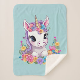 Manta Sherpa Unicornio, bebé mágico dulce