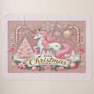 Manta Sherpa Unicornio de la Tierra de las Maravillas de Navida