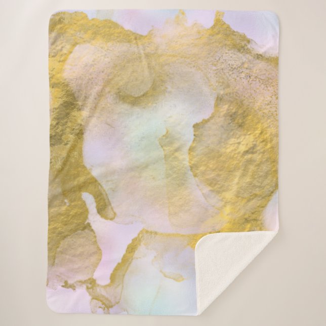 Manta Sherpa *~* Unicornio Holográgico Pastel Gold AP1 (Anverso)