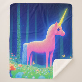 Manta Sherpa Unicornio rosa