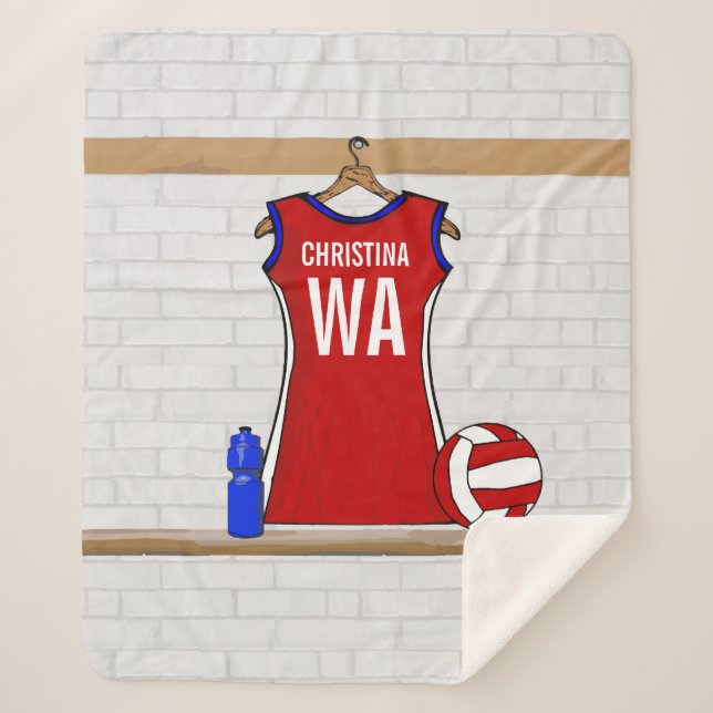 Manta Sherpa Uniforme de Netball personalizado (Anverso)