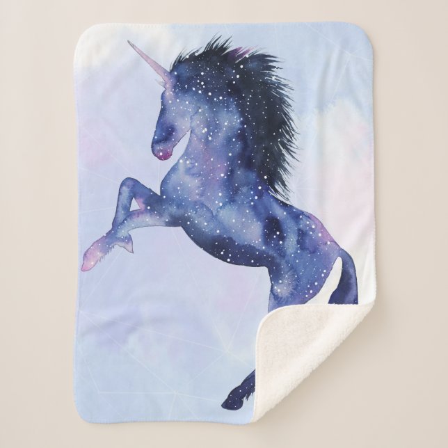 Manta Sherpa Universo de Unicornio - Cósmico (Anverso)