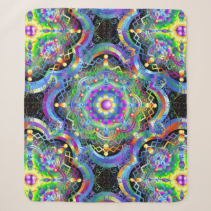 Manta Sherpa Universo Mandala Colores Psicodélicos