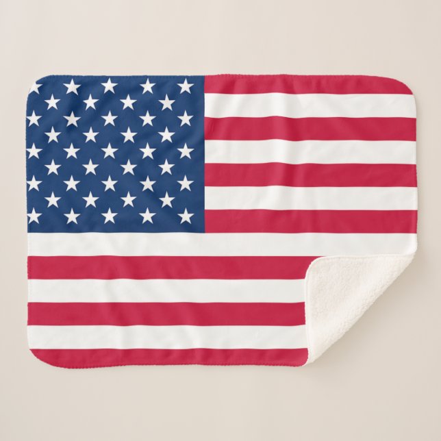 Manta Sherpa USA Flag Sherpa Blanket United States of America (Anverso (horizontal))