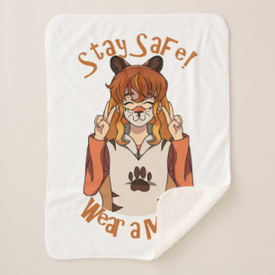 Manta Sherpa ¡Usa una máscara!