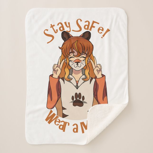 Manta Sherpa ¡Usa una máscara! (Anverso)