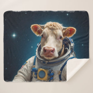 Manta Sherpa Vaca dulce en un espacio