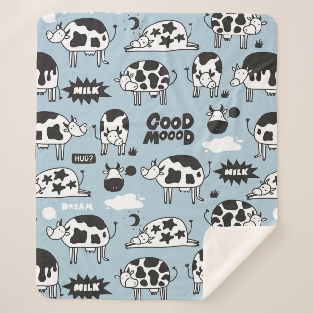 Manta Sherpa Vaca y leche (Anverso)