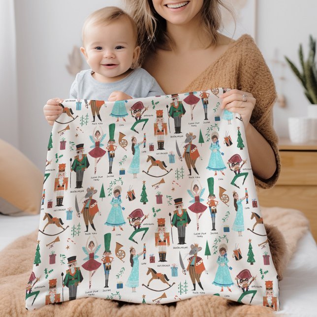 Manta Sherpa Vacaciones Sherpa Blanket de Navidades Cutcracker (Cute Nutcracker Christmas Holiday Sherpa Blanket)