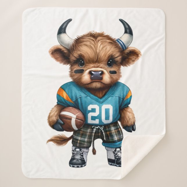 Manta Sherpa Vacas de la región montañosa y fútbol (Anverso)